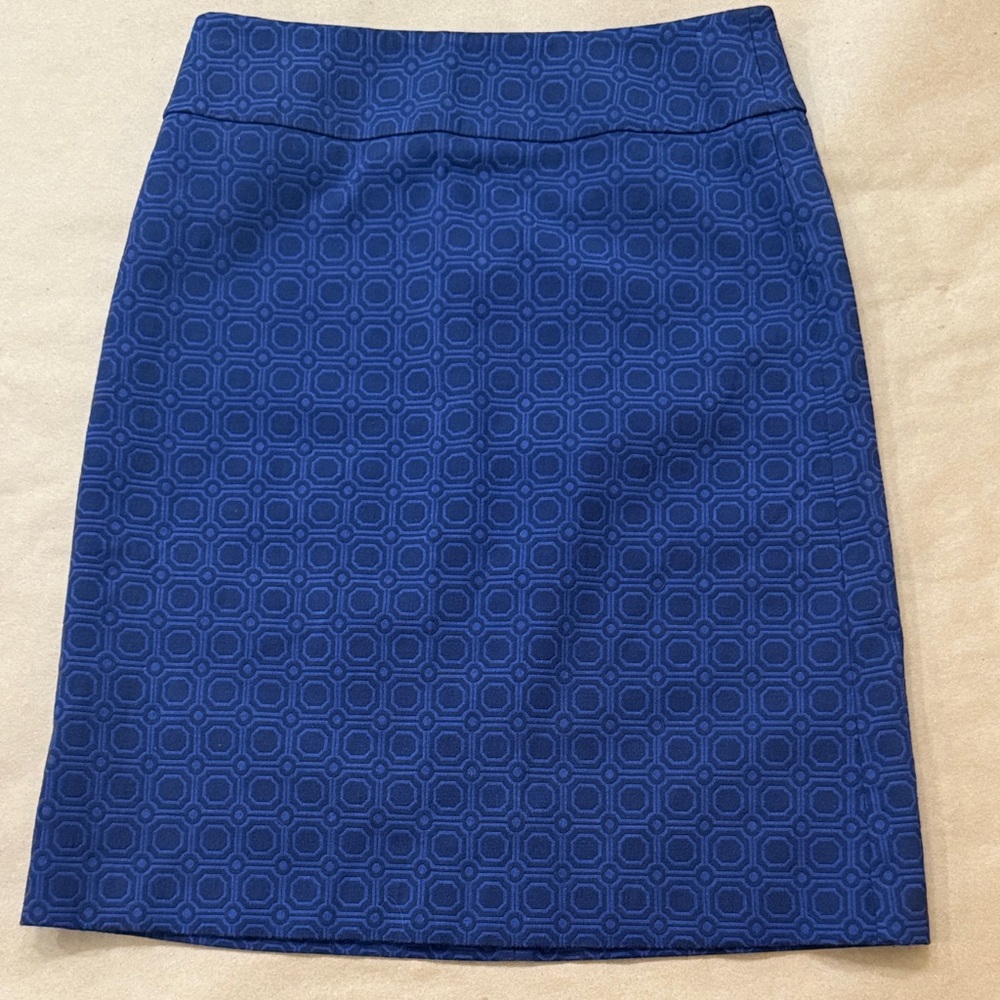 Talbots Purple and Navy Patterned Skirt